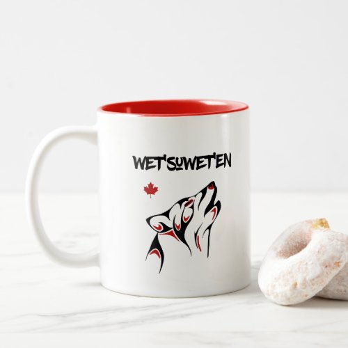 Wetsuweten Howling Wolf Haida Style Tattoo Color Two_Tone Coffee Mug