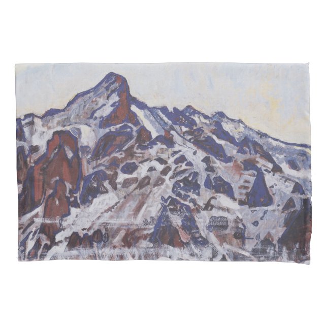 Wetterhorn Mountain (Snowy Winter Landscape) Pillow Case (Front-Left)