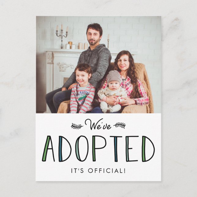 We've Adopted | Adoption Announcement (Front)