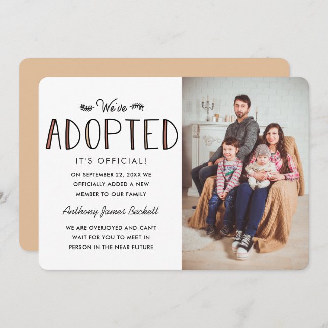 We've Adopted | Adoption Announcement (Front/Back)