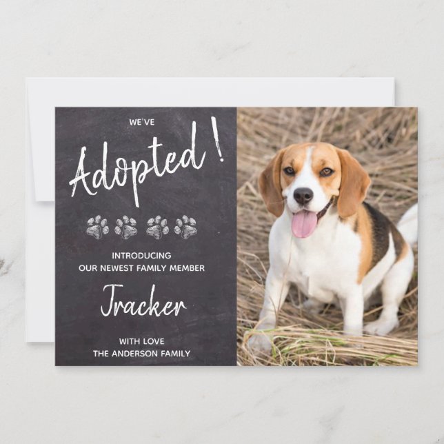 We've Adopted New Pet Dog Puppy Pawty Invitation (Front)