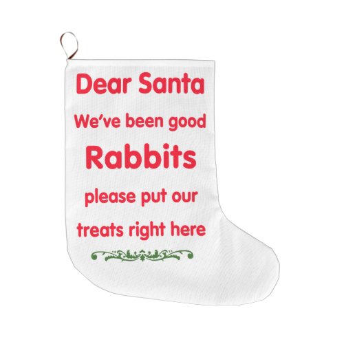 weve been good rabbits large christmas stocking