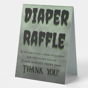 We've Created a Monster Diaper Raffle Table Tent