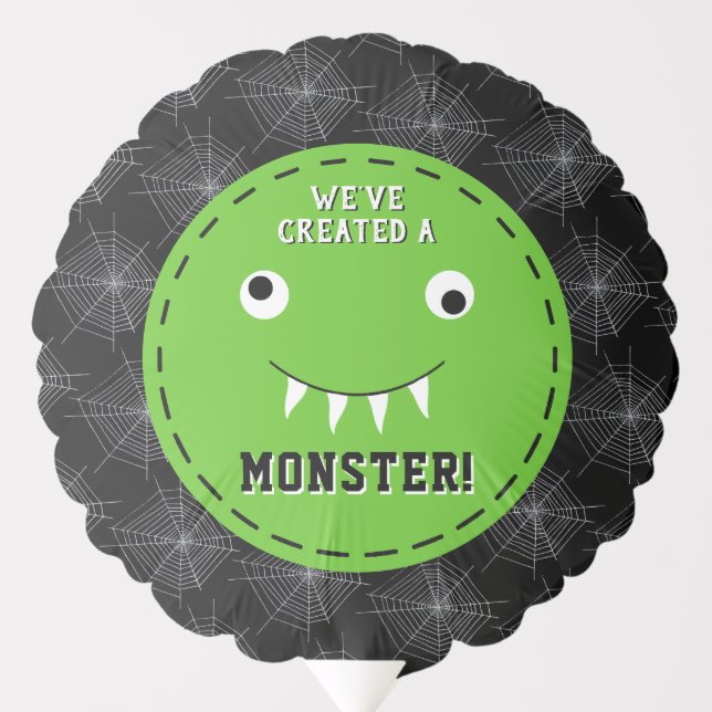 "We've Created A Monster" Halloween Baby Shower Balloon (Front)