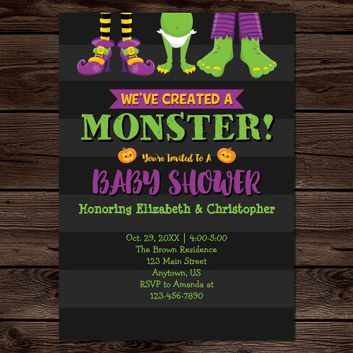 Weve Created A Monster Halloween Baby Shower Invitation