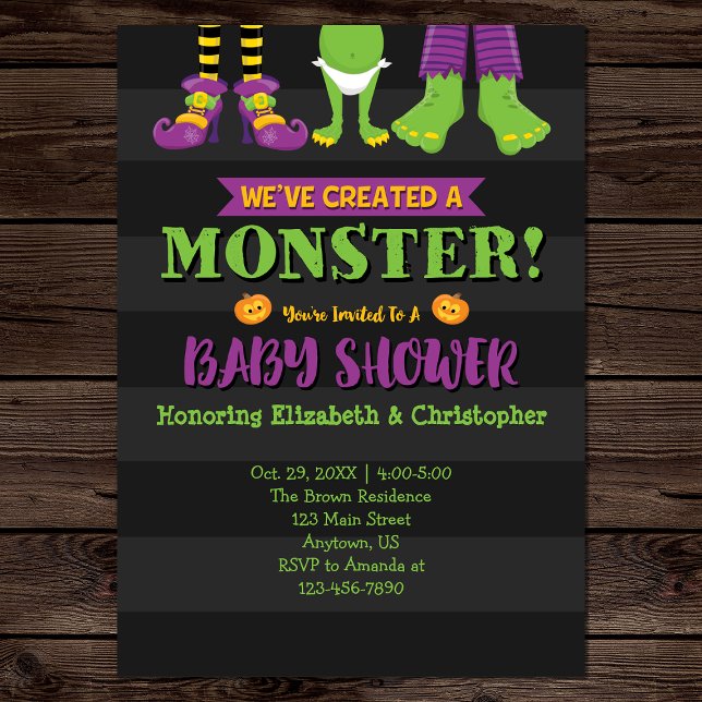 We've Created A Monster! Halloween Baby Shower Invitation (Creator Uploaded)