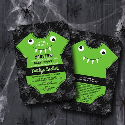 Weve Created A Monster Halloween Baby Shower Invitation