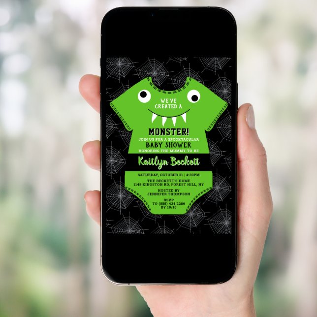 "We've Created A Monster" Halloween Baby Shower Invitation (Front Digital)