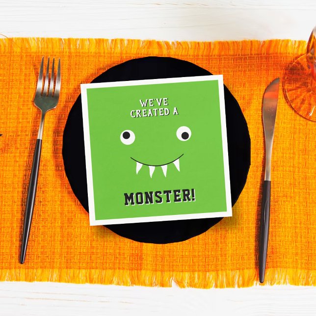 "We've Created A Monster" Halloween Baby Shower Napkins (Creator Uploaded)