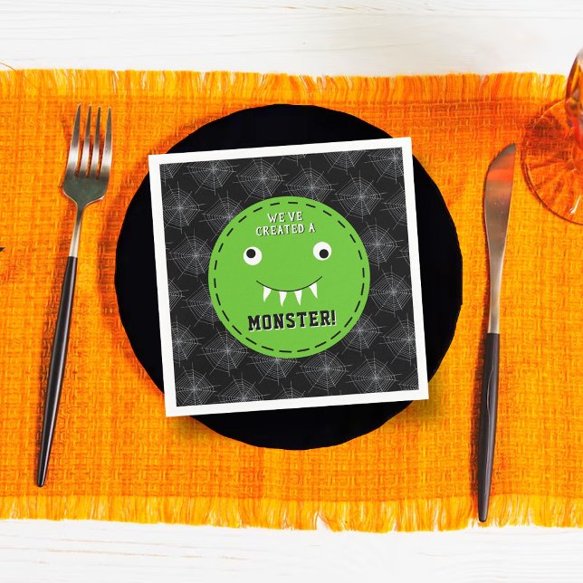 "We've Created A Monster" Halloween Baby Shower Napkins (Creator Uploaded)
