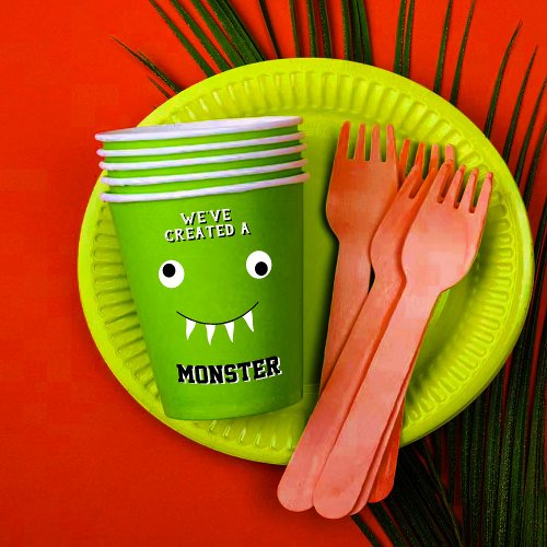 Weve Created A Monster Halloween Baby Shower Paper Cups