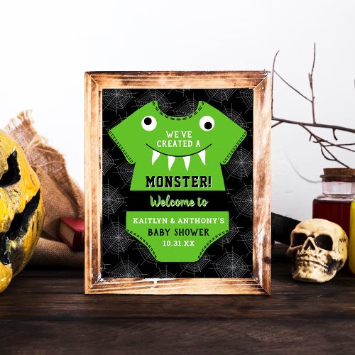 Weve Created A Monster Halloween Baby Shower Poster