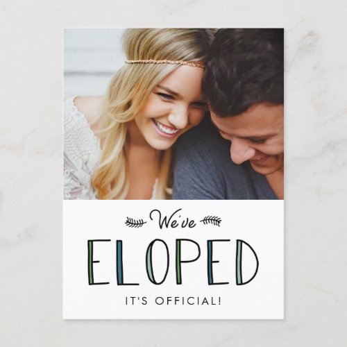 Weve Eloped  Elopement Marriage Announcement