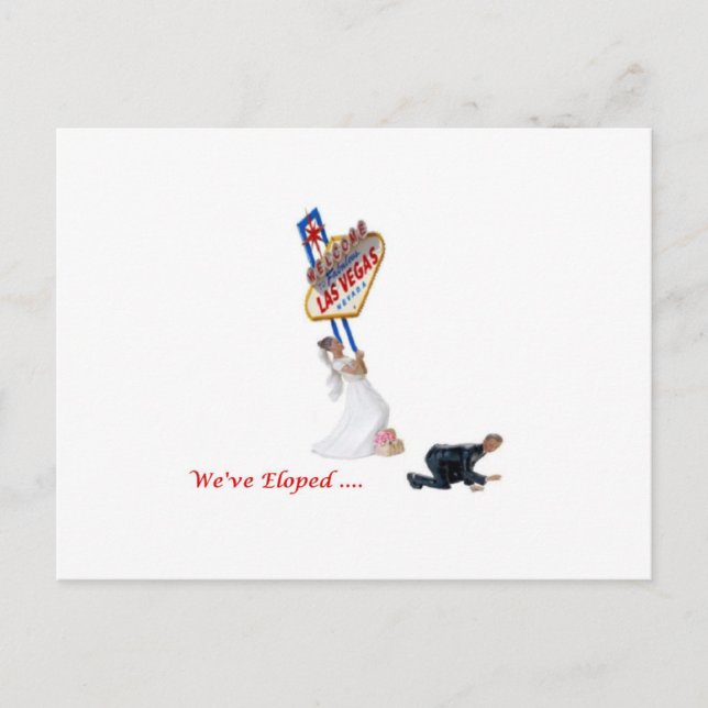 We've Eloped... Las Vegas Postcard Bride & Groom (Front)