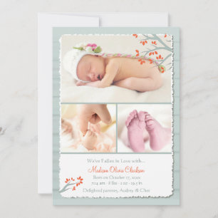 We've Fallen In Love Photo Birth Announcement