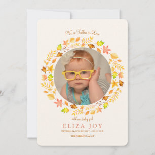 We've Fallen in Love Photo Birth Announcement