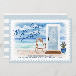 We've Gone Coastal Beach Watercolour Door Moving Announcement
