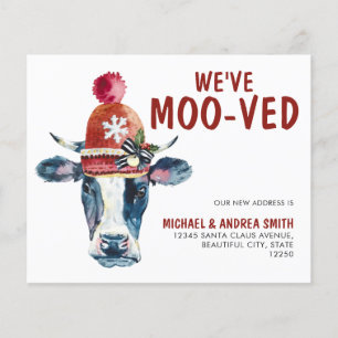 We've Moo-ved Cow Holiday Moving Announcement