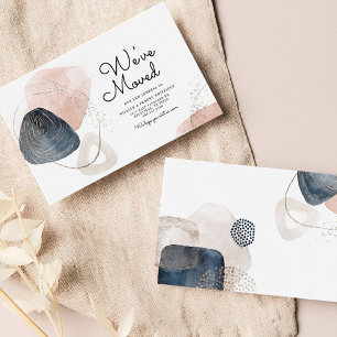 We've Moved Abstract Moving New Address Business Card