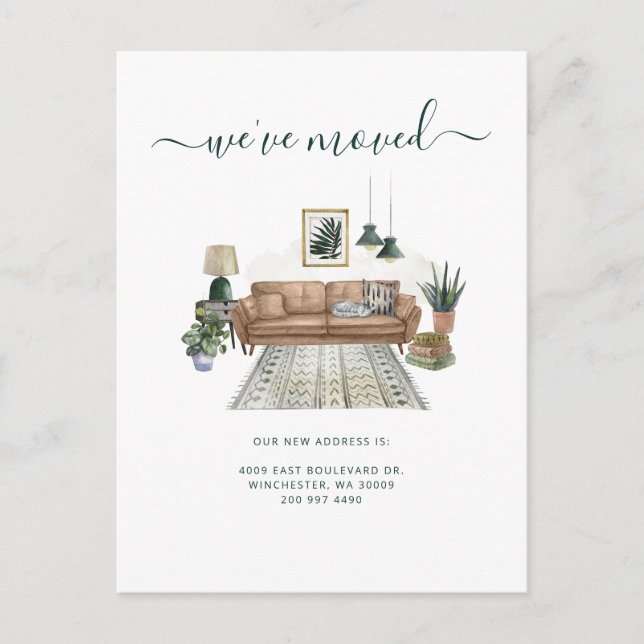 We've Moved Address Notice Chic Moving Announcement Postcard (Front)