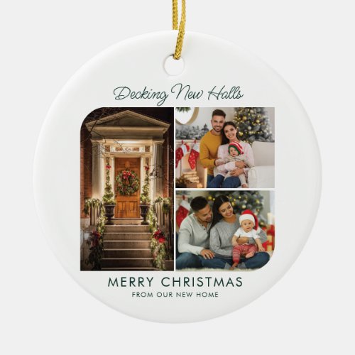 Weve Moved Address Photo Collage Christmas Moving Ceramic Ornament