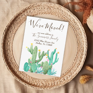 We've Moved Announcement Cactus Desert Cacti Postcard