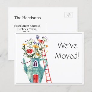We've Moved Announcement, Fairytale House Postcard