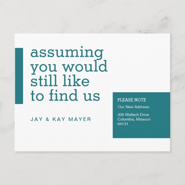 We've Moved Announcement Postcard (Front)