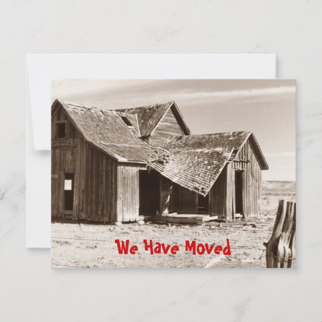 We've Moved Announcement Sepia Old Homestead (Front)