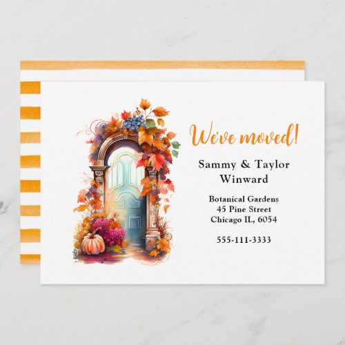 Weve Moved Autumn Fall Pumpkins Blue Door Announcement