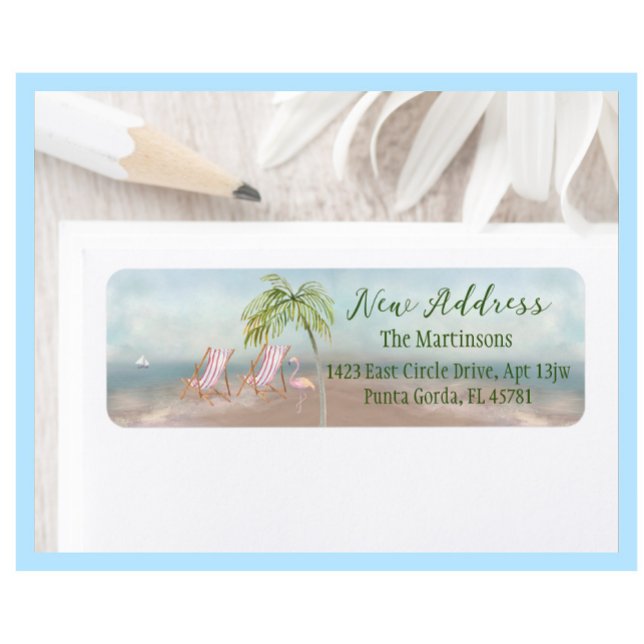 We've Moved Beach New Address Moving Return Label (Creator Uploaded)