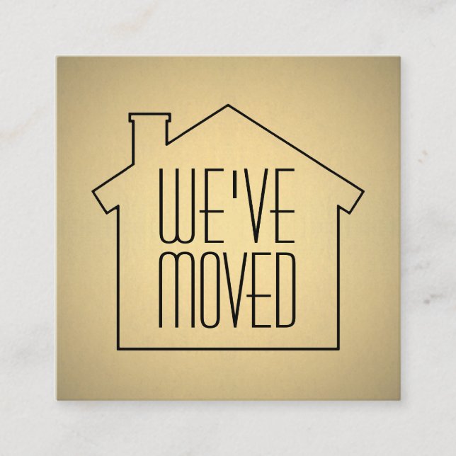 We've Moved Black and Gold Modern Enclosure Card (Front)