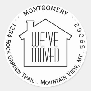 We've Moved Black and White Return Address Labels