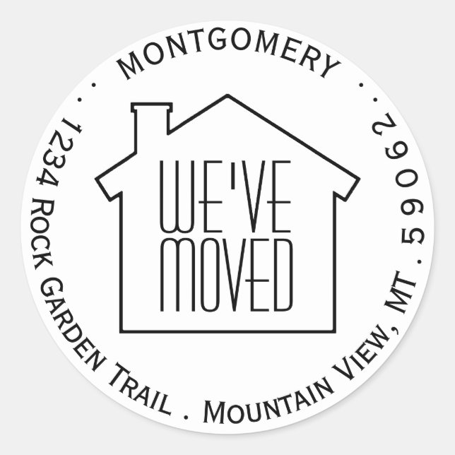 We've Moved Black and White Return Address Labels (Front)