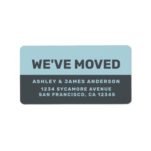 Weve Moved Black Blue Glow New Address Label