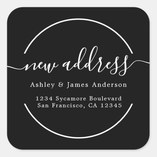 Weve Moved Black New Address label