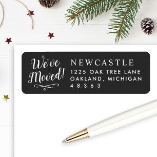 Weve Moved Black New Home Address Label