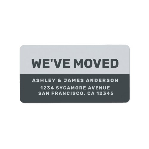 Weve Moved Black Pastel Blue New Address Label