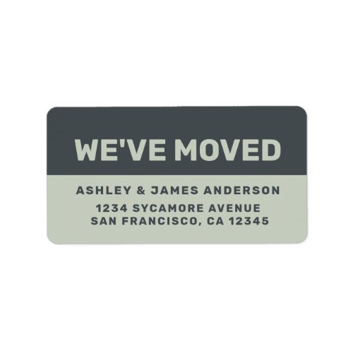 Weve Moved Black Pastel Green New Address Label