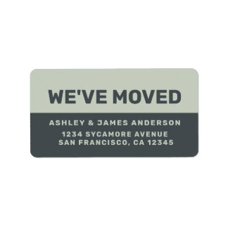 We've Moved Black Pastel Green New Address Label