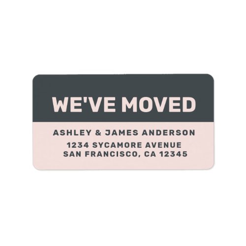 Weve Moved Black Pastel Pink New Address Label