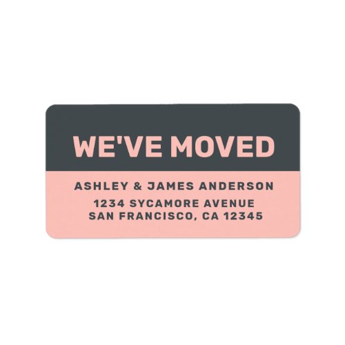 Weve Moved Black Pastel Pink New Address Label