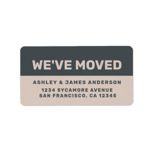 We've Moved Black Pastel Purple New Address Label