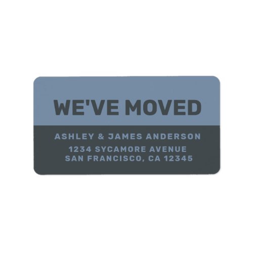 Weve Moved Black Vintage Blue New Address Label