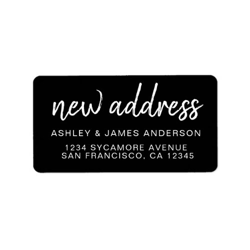 Weve Moved Black White New Address label