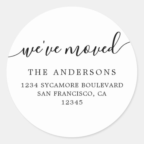 Weve Moved Black White New Address label