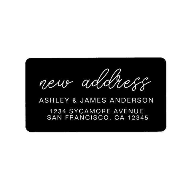 We've Moved Black White New Address  Label (Front)