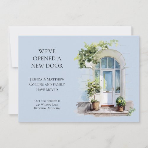 We've Moved Blue Watercolor New Address Moving Announcement