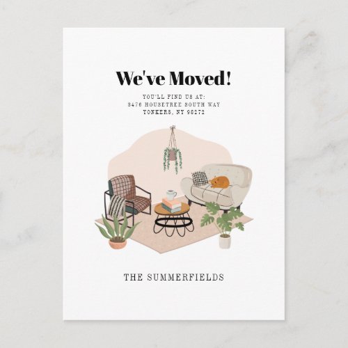 Weve Moved Boho Chic Change of Address Moving Announcement Postcard