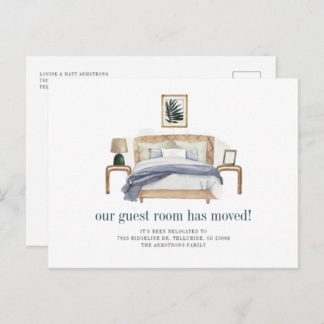 We've Moved Boho Chic New Address Moving Announcement Postcard (Front/Back)